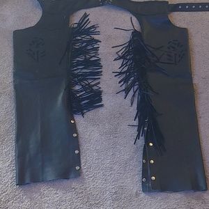Black women's leather chaps